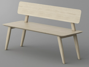 AETAS - Solid wood bench with back _ Vitamin Design